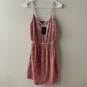 Pink Fake Velvet Dress